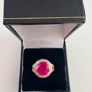 Bomb Party Halos of Love Ring RBP8392 Ruby Rose Gold Plating